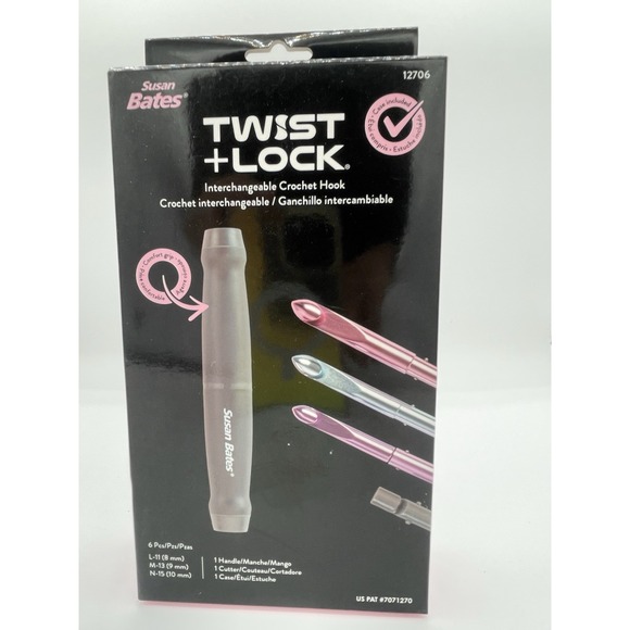 Susan Bates Twist + Lock Interchangeable Crochet Hook Set - Picture 1 of 4